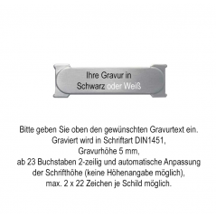 copy of RENZ Namensschildeinlage Kunststoff, grau, mit Gravur - 90-3-00024
