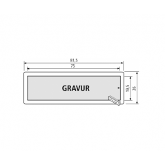 ALU-RSA2 Namensschild mit Gravur, mit Montagegehäuse - 90-3-00034