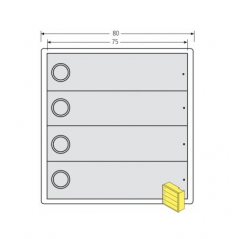 RENZ RSA2-kompakt-Block, 4 Klingeltaster