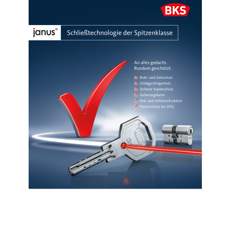 Schließzylinder BKS Janus Serie 46 Halbzylinder + 3 Schlüssel