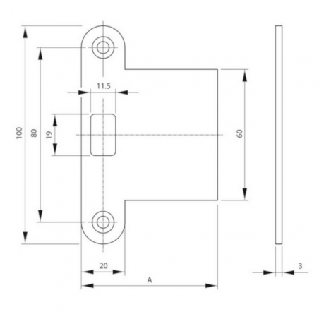 BKS Lappen Schließblech B9000 0490 für Triebriegelrundstangen