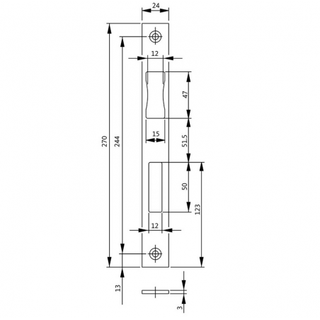 BKS Flach-Schliessblech B9000 0402 Rohrrahmenschlösser DIN UNI