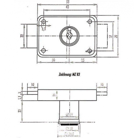 Burg Wächter MZ83 Zylinder Aufschraubschloss