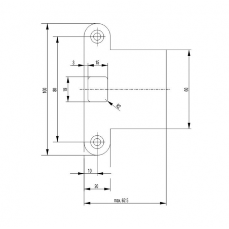 BKS Lappen Schließblech B9000 für Schnappriegel für 1795