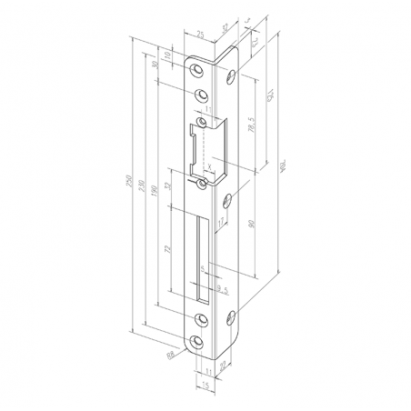 effeff Winkelschließblech 06901 gerundet