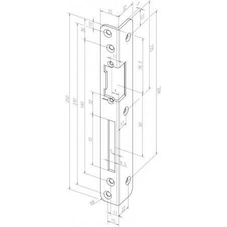 effeff Winkelschließblech 06904-0     gerundet DIN L / DIN R