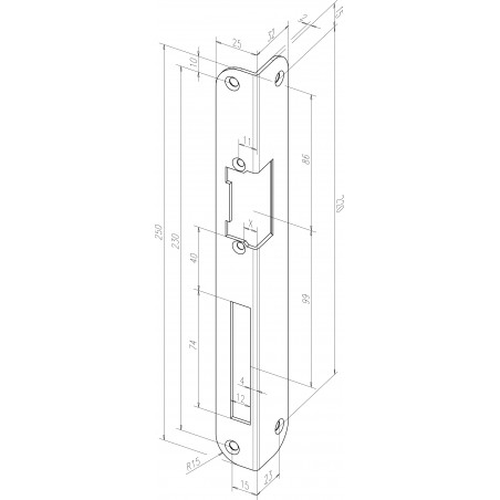 effeff Winkelschließblech 27202 gerundet DIN R/L