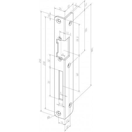 effeff Winkelschließblech 27835-04/5  gerundet DIN R/L