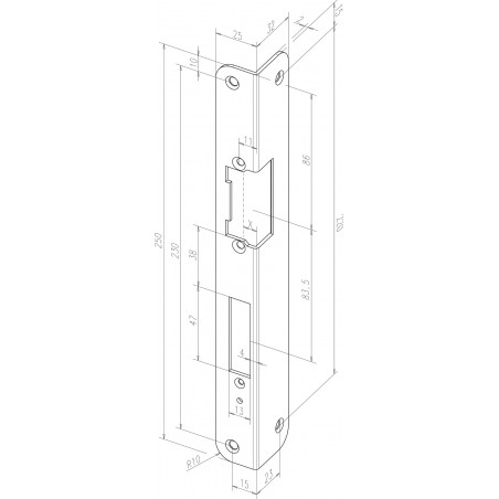 effeff Winkelschließblech Edelstahl -48835-0 gerundet DIN R/L