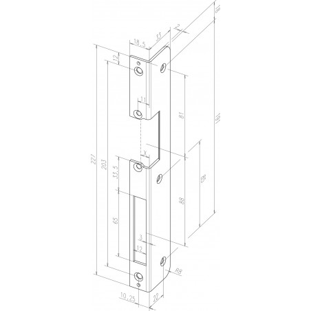 effeff Winkelschließblech -Edelstahl -50235-0 -gerundet DIN R/L