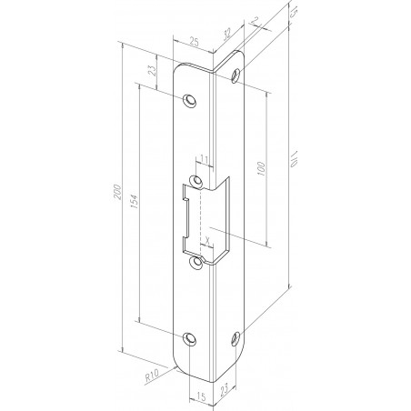 effeff Winkelschließblech - Edelstahl -38935-0 - Kurz, abgerundet DIN Uni
