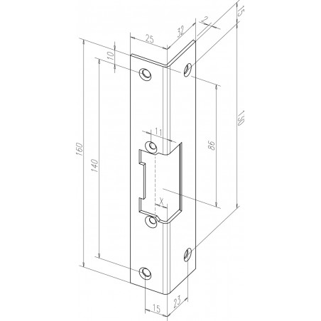effeff Winkelschließblech 09701-0 DIN UNI