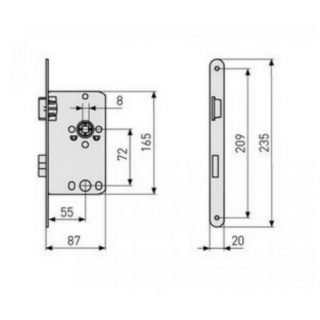 ABUS Einsteckschloss mit Einbausicherung ESS S