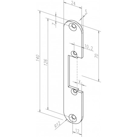 effeff Flachschließblech - Edelstahl 12635-0 DIN Uni kurz,abgerundet