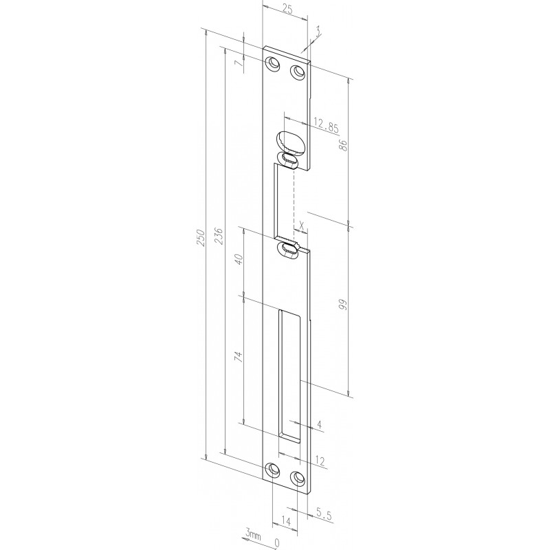 Effeff Flachschließblech Edelstahl 250x25x3 Mm – DIN Rechts/Links, Universal