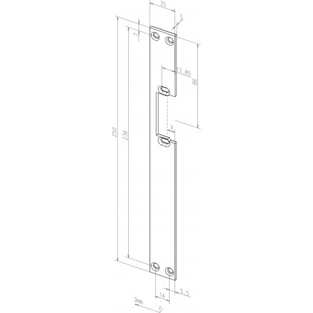 effeff Flachschließblech mit Fix®-Rillen, eckig - staubgrau 05202-04  05202-05 DIN R/L