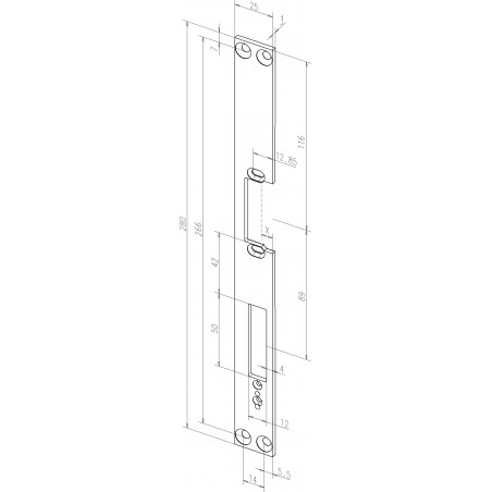 effeff Flachschließblech mit Fix®-Rillen, vorgerüstet für Riegelschaltkontakt, eckig -Edelstahl 18135-04 18135-05 DIN R/L