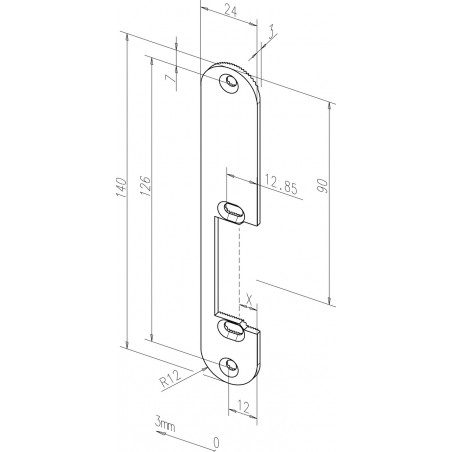 effeff Flachschließblech Kurz, mit Fix®-Rillen, abgerundet, eckig -staubgrau 18402-04  18402-05 DIN R/L