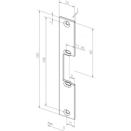 effeff Flachschließblech Kurz, mit Fix®-Rillen, eckig - staubgrau 17835-01 DIN Uni
