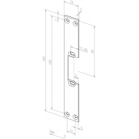 effeff Flachschließblech Kurz, mit Fix®-Rillen, eckig - staubgrau 45702-01 DIN Uni