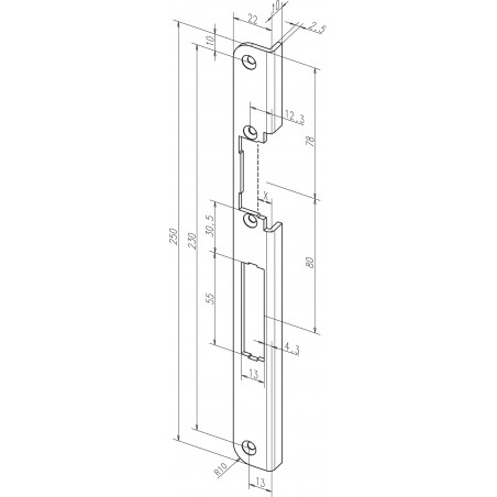 effeff Winkelschließblech 78A35-04 /05 ProFix® 2 DIN R/L