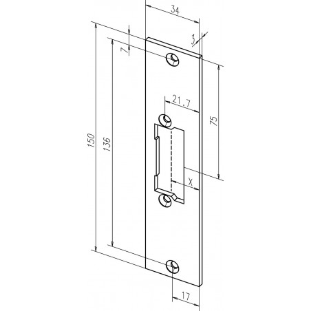effeff Kurzes Flachschließblech ProFix® 2  ohne Riegelausschnitt  21C35-0  DIN Uni
