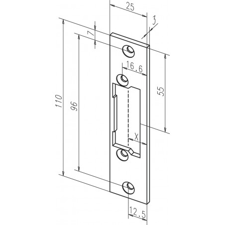 effeff Flachschließblech ProFix® 2 ohne Riegelausschnitt Edelstahl 21C35-0 DIN Uni