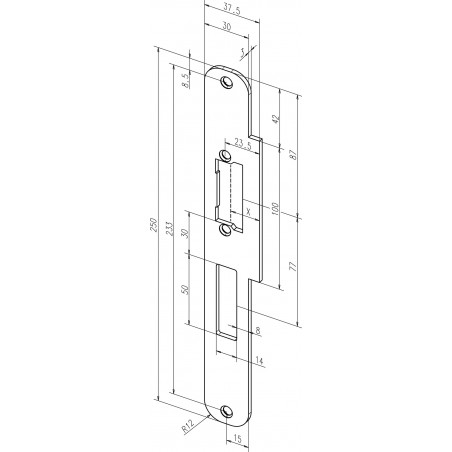 effeff Flachschließblech ProFix® 2 mit Riegelausschnitt  24C35-01 DIN Uni