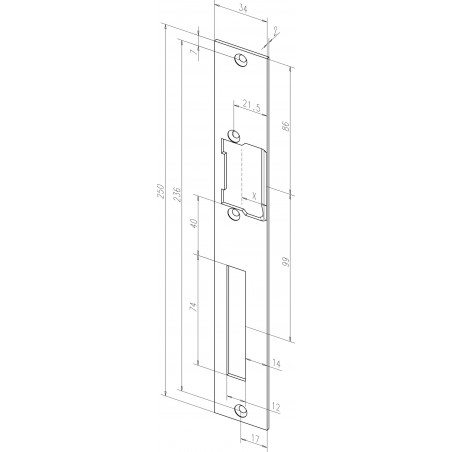 effeff Flachschließbleche mit Fallenführung wählbar Staubgrau 03301-04 /05 DIN R/L