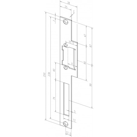 effeff Flachschließbleche mit Fallenführung wählbar Edelstahl 42535-04 /05 DIN R/L