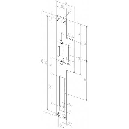 effeff Flachschließbleche mit Fallenführung wählbar Edelstahl 16535-04 /05 DIN R/L