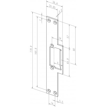 effeff Flachschließbleche mit Fallenführung kurz geschliffen verzinkt 16940-01 DIN Uni