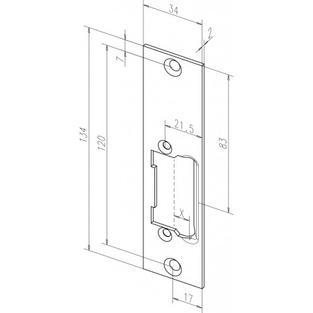 effeff Flachschließbleche mit Fallenführung kurz staubgrau 27102-04 /05 DIN R/L