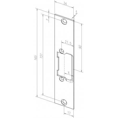 effeff Flachschließbleche mit Fallenführung kurz Edelstahl 28635-04 /05 DIN R/L