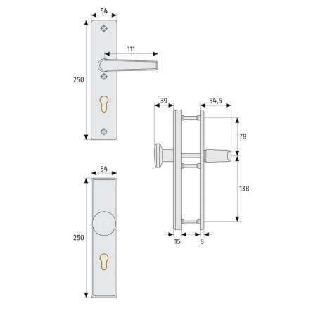 ABUS KLN314 F1 Drück/Drücker Wohnungsabschlusstüren