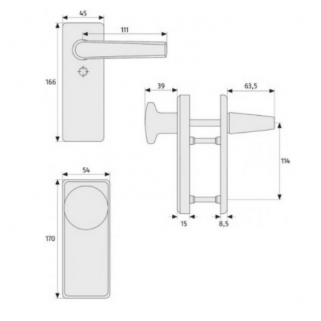 ABUS KKZS700 FS Feuerschutz-Beschlag   FH-Tür