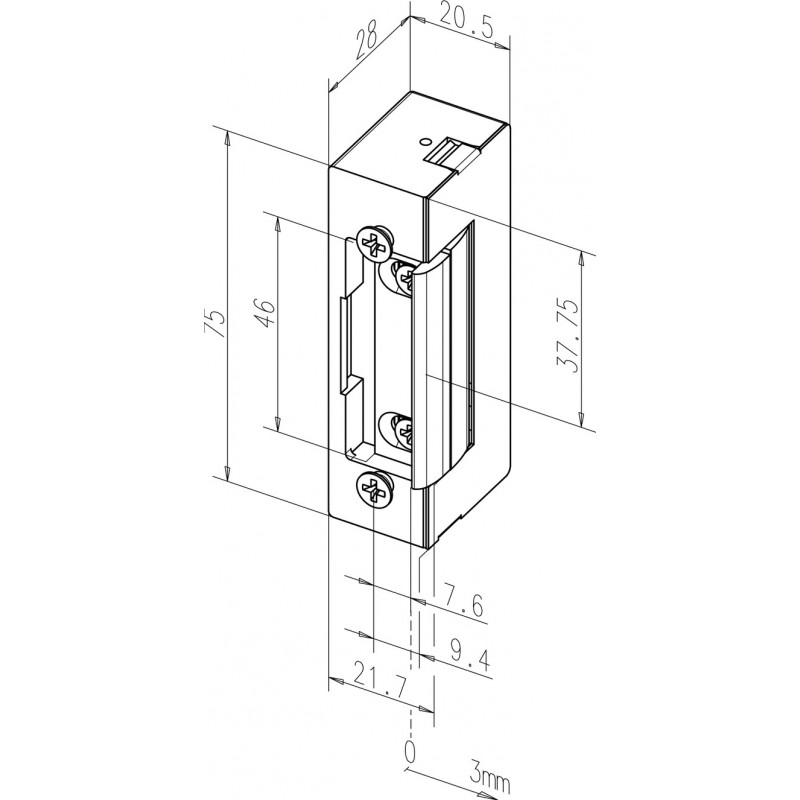Türöffner 128E FaFix - 6-12V AC/DC - Universal Einsetzbar - Aufbruchschutz 3750 N
