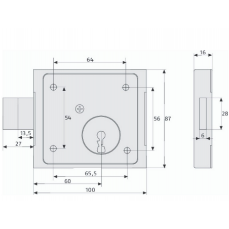 ABUS ASS Aufschraubschloss inkl. 1 Buntbart-Schlüssel
