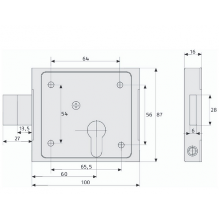 ABUS Aufschraubschloss ASS PZ für Profilzylinder