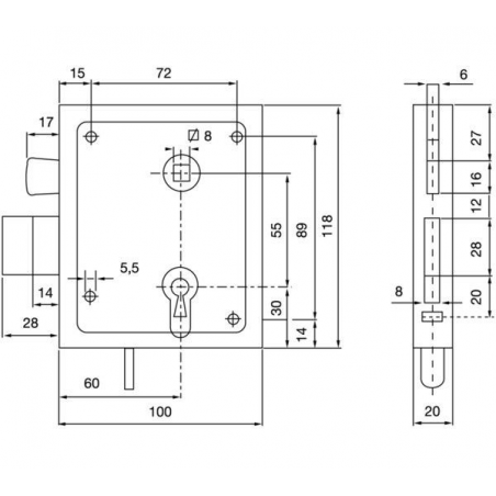 ABUS ASS HF BB Aufschraubschloss inklusive 1 Buntbartschlüssel