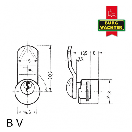 Zylinder-Hebelschloss Burg Wächter B V