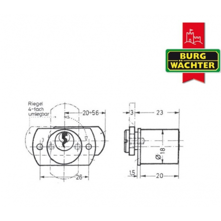 Zylinder-Hebelschloss Burg Wächter B XI